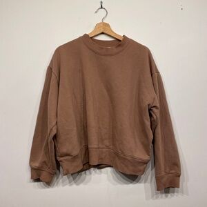 A New Day Brown Mock Neck Slightly Cropped Sweatshirt Size XXL